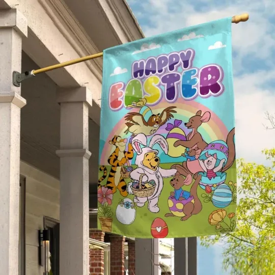 Discover Bunny Pooh Bear And Friends Happy Easter Winnie The Pooh Gift For Fan Flag