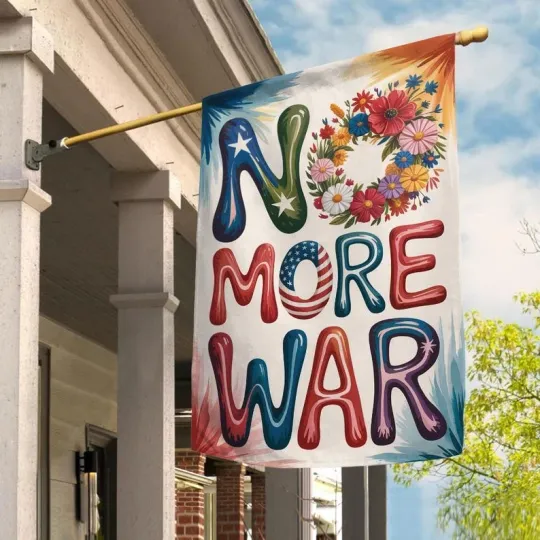 Discover Retro No More Wars Floral Pro Peace Anto Wars All Lives Matters Flag