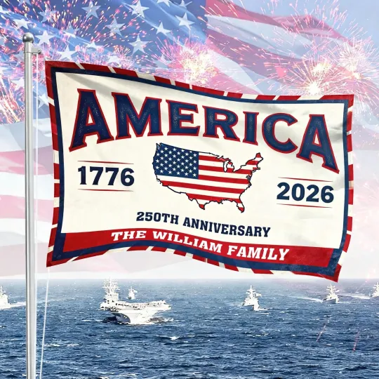 Discover Personalized America 250th Anniversary 1776-2026 Seminquincentennial Flag