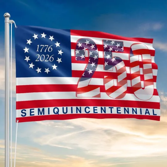 Discover USA 250th Anniversary Semiquincentennial 1776-2026 Betsy Ross 13 Stars Flag