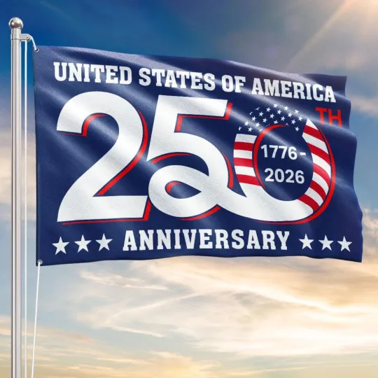 United States Of America 250th Anniversary 1776-2026 250 Years Of Freedom Flag
