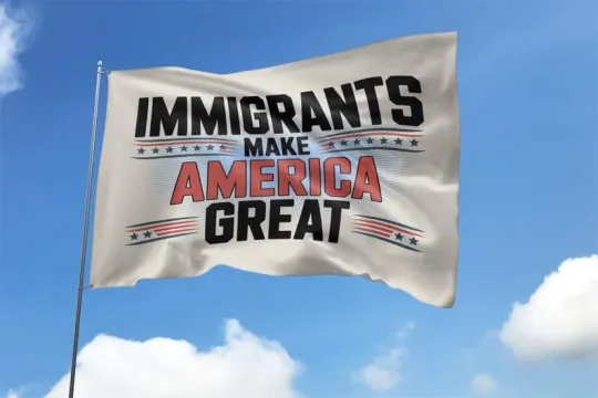 Retro Immigrants Make America Great No Human Is Illegal Anti Racism Flag