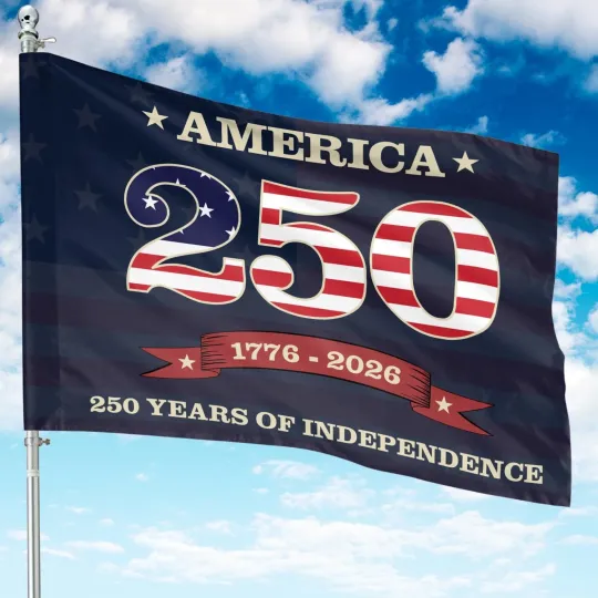 Discover America 250 Years Of Independence 1776-2026 250th Anniversary Patriots Flag