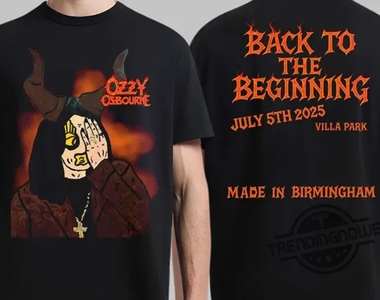 Discover Black Sabbath Ozzy Osbourne Back to the Beginning 2025 Double Sided T-Shirt