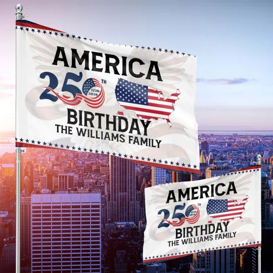 Discover Personalized America 250th Birthday Independence Day Patriots 4th Of July Flag