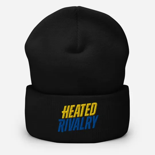 Discover Heated Rivalry Beanie Unisex Black Hollanov Embroidered Knit Winter Cuffed Hat