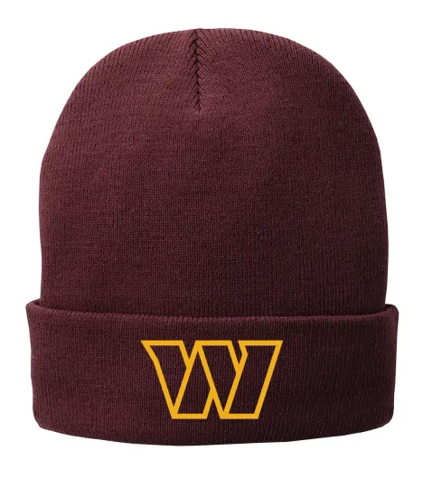 Washington Commanders Beanie W Winter Knit Hat Embroidered Gift