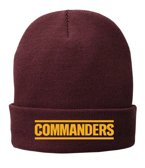 Washington Commanders Winter Hat Knit Beanie Embroidered Gift