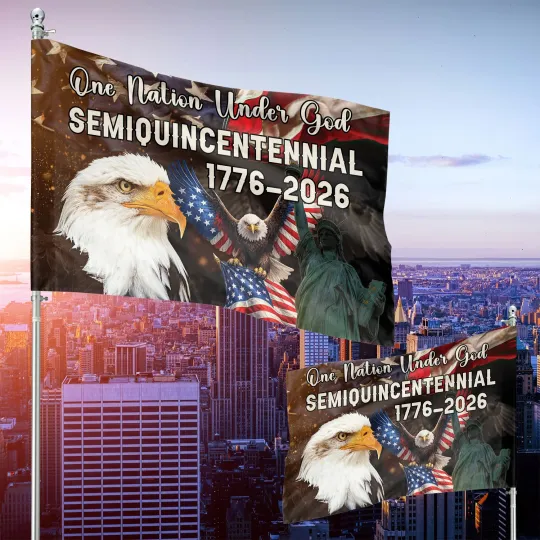 Discover One Nation Under God Flag Semiquincentennial 1776–2026 America Eagle Flag