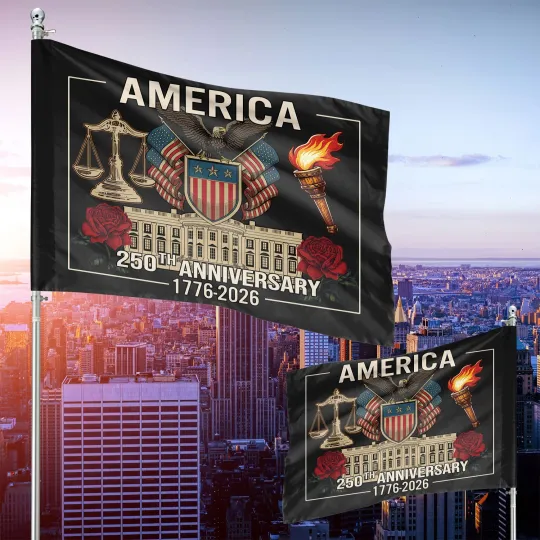 Discover America 250th Anniversary 1776-2026 4th Of July 250 Years Anniversary Flag