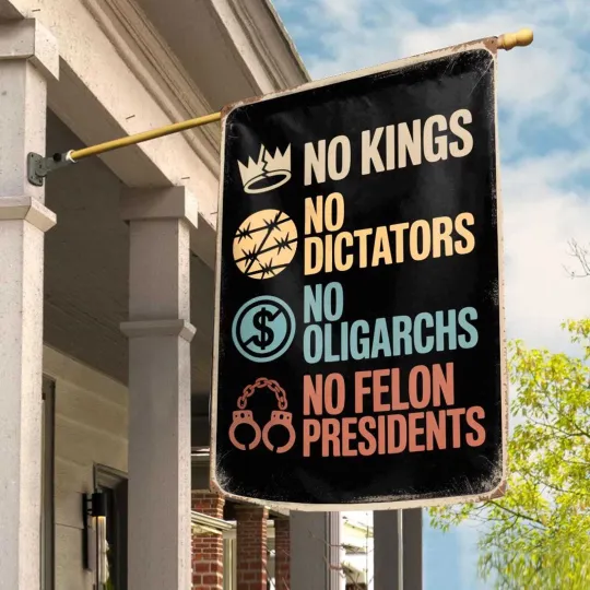 Discover Vintage No Kings No Dictators No Oligarchs No Felon Presidents Flag
