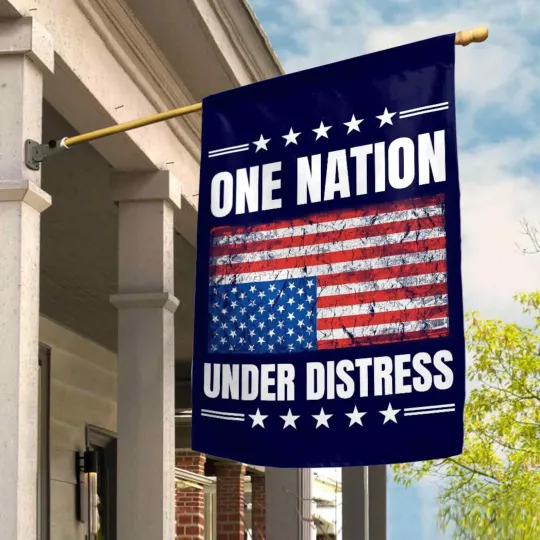 Discover One Nation Under Distress Vintage Upside Down American Flag