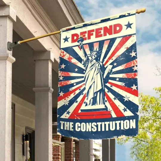 Discover Retro Statue Of Liberty Defend The Constitution Fight Fascism Impeach Flag