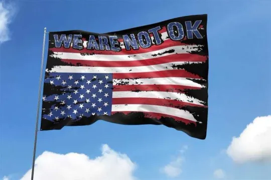 Upside Down American Flag We Are Not Ok Resist Fascism Flag