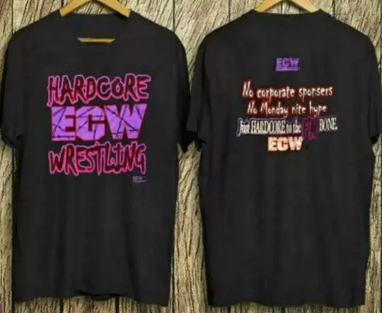 Discover Original Ec Hardcore Wrestling T-Shirt 90s Vintage Double Sided T-Shirt