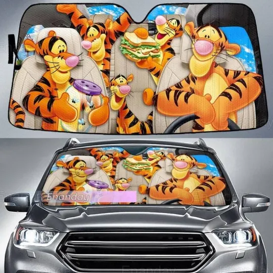 Tigger Car Sun Shade, Tigger Car Shade, Winnie The Pooh Sunshade, Tigger Car Win