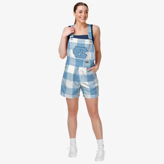North Carolina Tar Heels Plaid Bib Shortalls