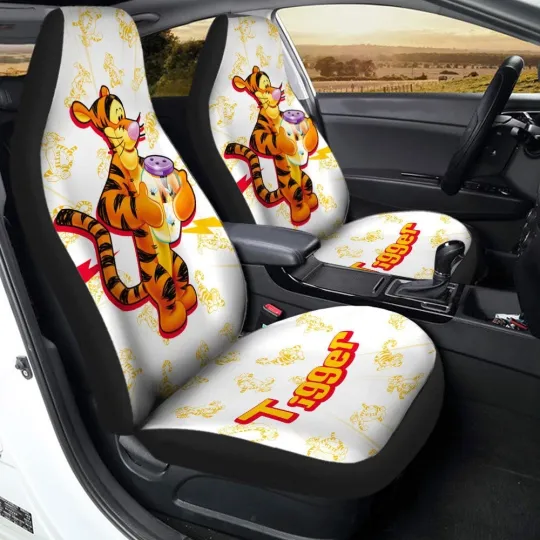 Winnie the Pooh Car Seat Cover with Tigger Character Graphic