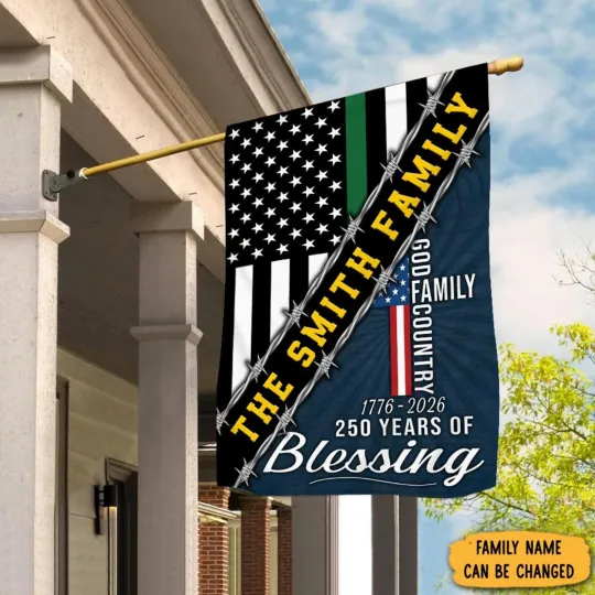 Discover Personalized Good Family Good Country America 250 Years of Blessing Flag