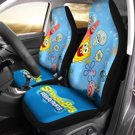 Discover SpongeBog Car Seat Cover Set - Valentine Gift Car Accessory - Lovely Design