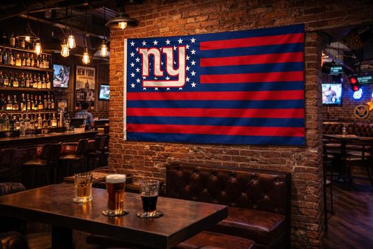 Discover New York Giants Flag  Giants American Flag Wall Flag | Mancave Garage Decor | NY Fan Gift