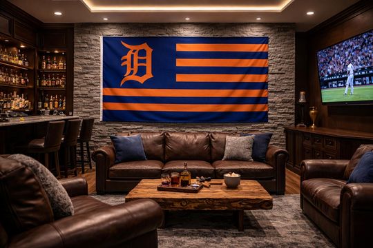 Detroit Tigers Wall Flag - American Flag Tapestry for Fans and Decor
