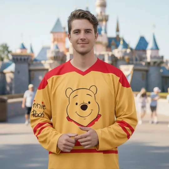 Discover Cute Pooh Bear Winnie The Pooh Character Birthday Gift For Fan Hockey Jersey