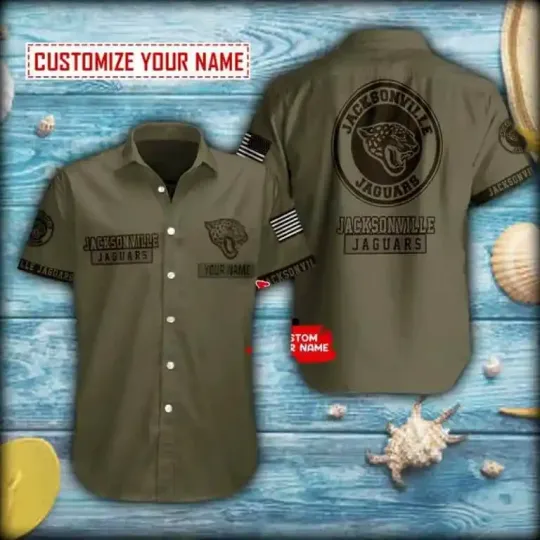 Discover Personalized Jacksonville Football Team Hawaiian Shirt Button Down Unisex Adults S-5XL