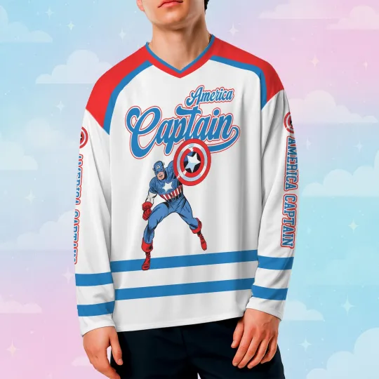 Discover Personalized Captain America Men's Hockey Jersey