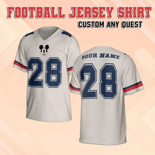 Discover Personalized Classic Mickey Mouse Cute Cartoon Mouse Sports Fan Football Jersey