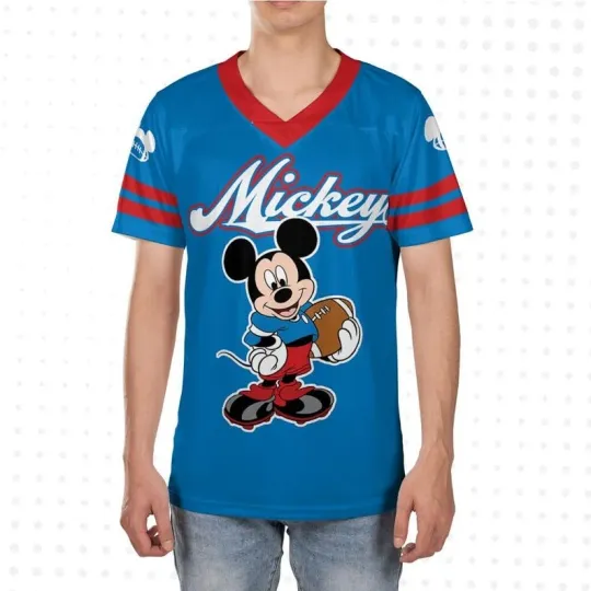Discover Personalized Mickey Mouse Game Day Gift For Fan Blue And Red Football Jersey