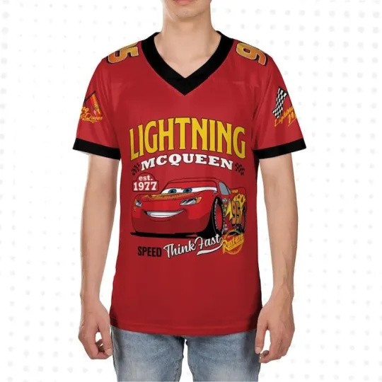 Personalized Pixar Cars Lightning McQueen Football Jersey