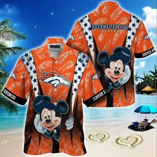 Discover Denver Football Broncoss Team Hawaiian Shirt Button Down Unisex