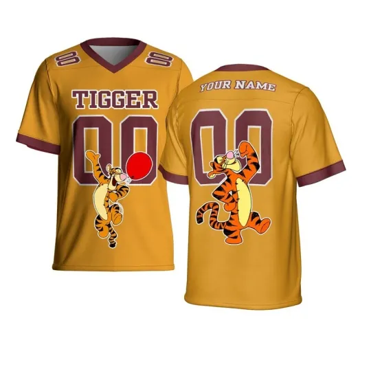 Discover Personalized Funny Tigger Red Balloon Winnie The Pooh Football Jersey