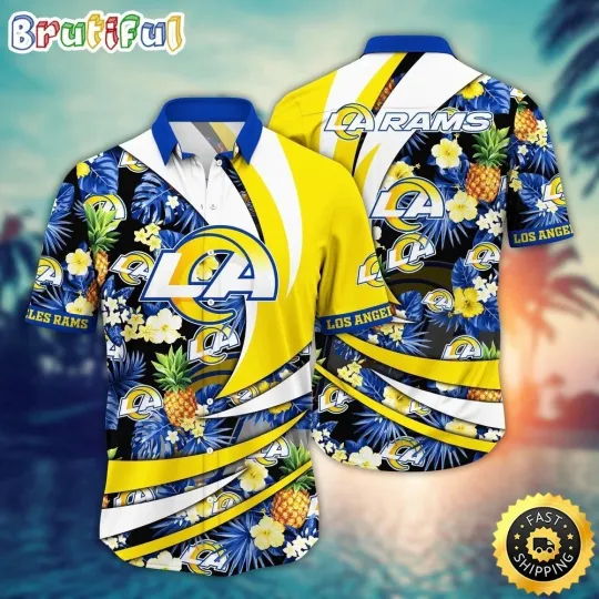 Discover Personalized Los Angeles Football Ramss Team Hawaiian Shirt Button Down Unisex