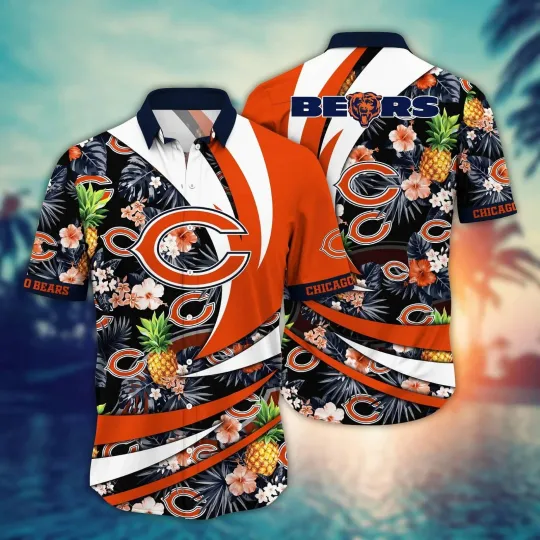 Discover Personalized Chicago Football Bearss Team Hawaiian Shirt Button Down Unisex