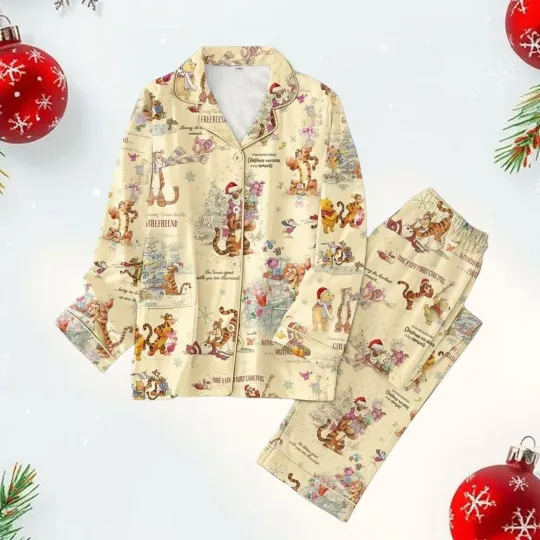 Discover Cute Tigger and Friends Winnie the Pooh Christmas Pajamas Set