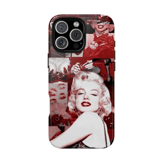 Discover Marilyn Monroe Artwork Phone Case | Retro Red Pop Art iPhone Case