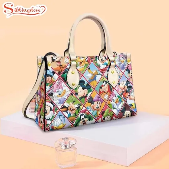 Discover Mickey Mouse Friends Disney Cartoon Leather Handbag