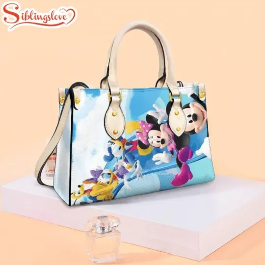 Discover Mickey And Minnie Mouse Cute Disney Leather Handbag