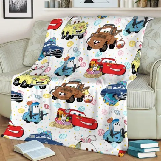 Lightning McQueen & Friends Pixar Cars Easter Egg Fleece Blanket