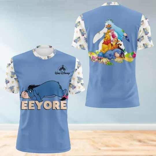 Discover Eeyore & Friends Winnie The Pooh 100th Anniversary 3D Printed T-Shirt