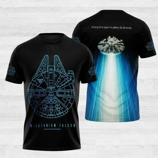 Discover Star Wars Millennium Falcon Galaxy's Edge 3D Printed T-Shirt