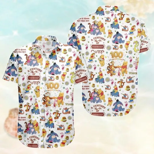 Discover Pooh Bear & Friends 100th Anniversary Hawaiian Shirt