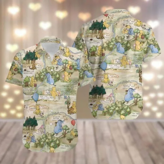 Discover Pooh Bear & Friends Hawaiian Shirt with Winnie the Pooh Aloha Design
