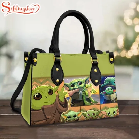 Discover Disney Baby Yoda Christmas Cartoon Women Leather Handbag