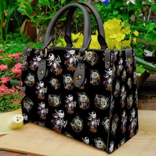 Discover Jack Skellington Cartoon Women 3D Leather Handbag
