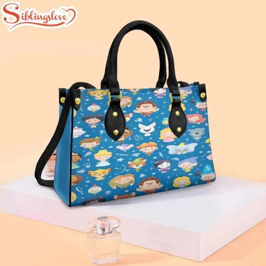 Discover Disney Characters Chibi Pattern Leather Handbag