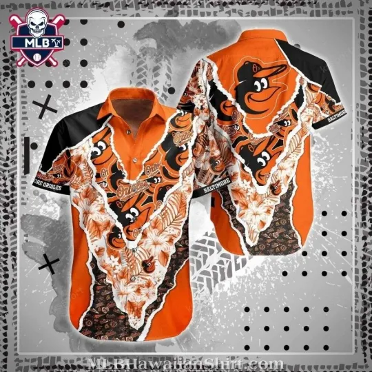 Discover Baltimore Baseball Team Orioless Tropical Hibiscus And Logo Hawaiian Shirt