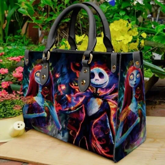 Discover Jack Skellington Cartoon Pattern Women 3D Leather Handbag